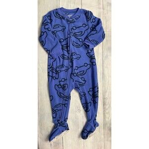 Carter’s Baby Boy Toddler Blue Car Fleece Footed Pajamas Sleeper, Size 12 months